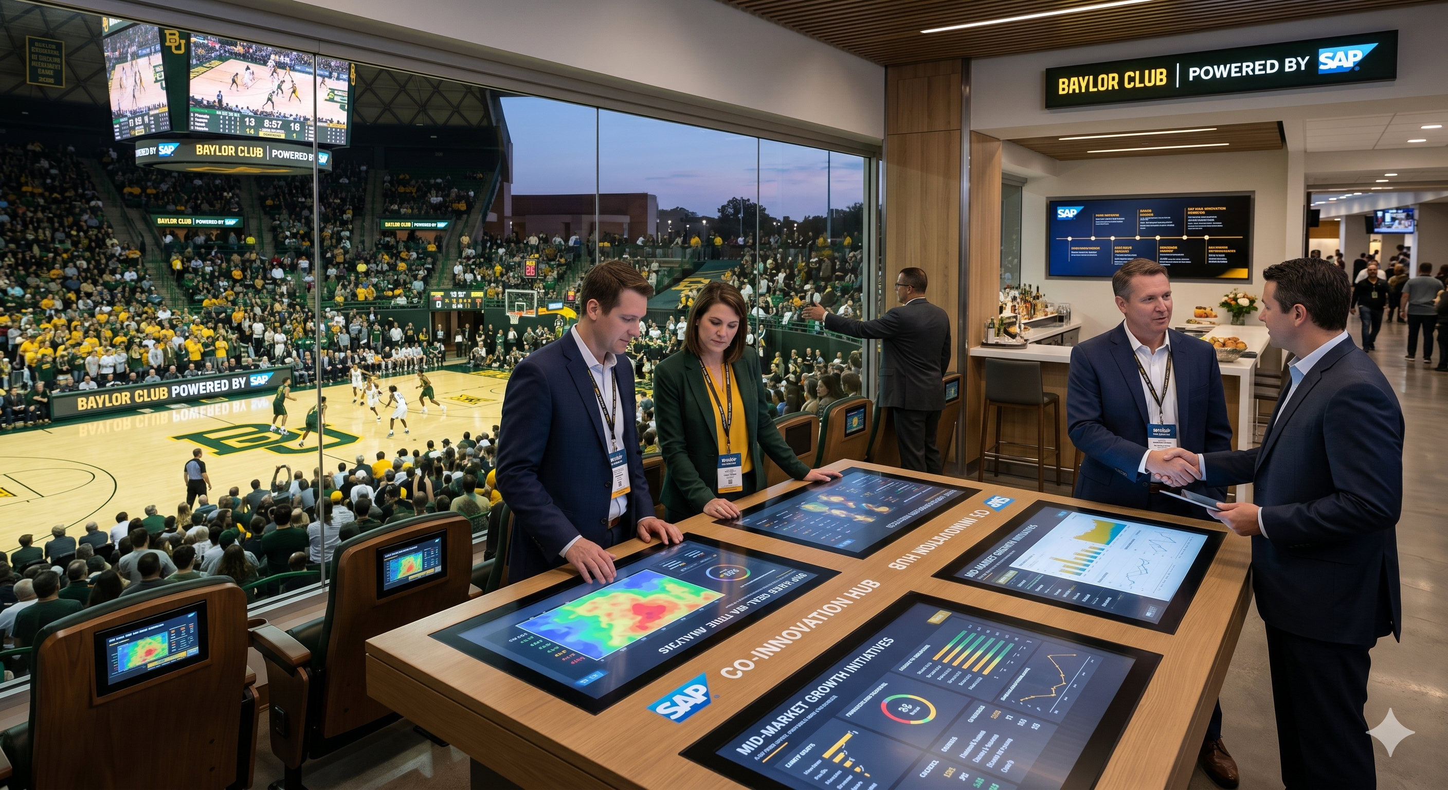 SAP courtside executive club with premium environment hospitality